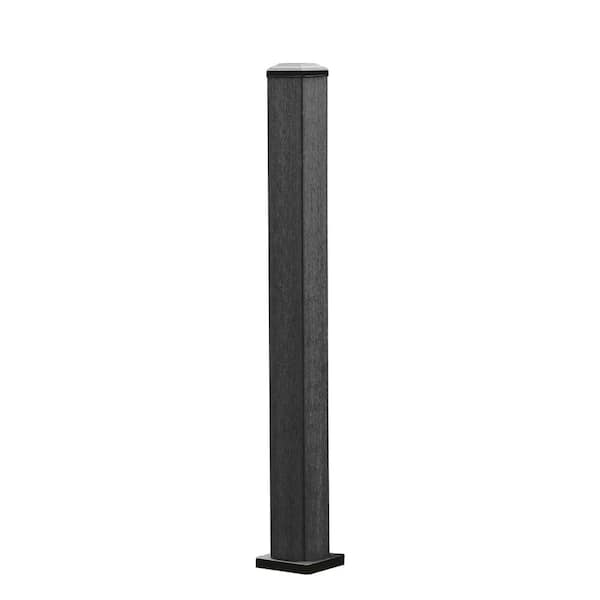 NewTechWood UltraShield 3.7 in. x 3.7 in. x 3.5 ft. Hawaiian Charcoal Composite Hemispheres 3.5 ft. Post Kit