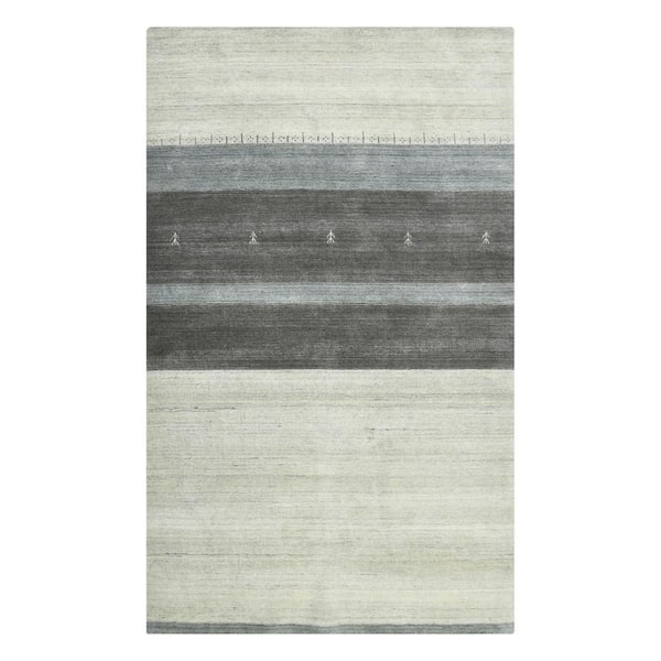 5 ft. x 8 ft. Multi-Colored Wool Striped Hand Woven Area Rug