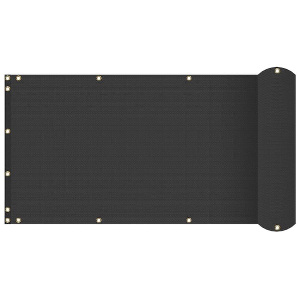 3 ft. x 50 ft. Black Balcony Privacy Fence Screen with UV Blockage for Balcony Porch Patio Deck Yard