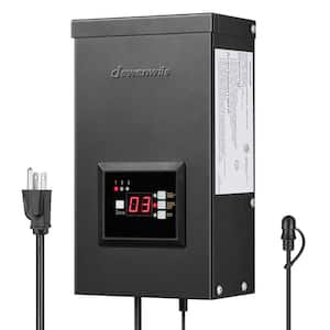 120-Volt AC to 12-Volt/14-Volt AC Low Voltage 300-Watt Metal Landscape Lighting Transformer with Timer Photocell Sensor