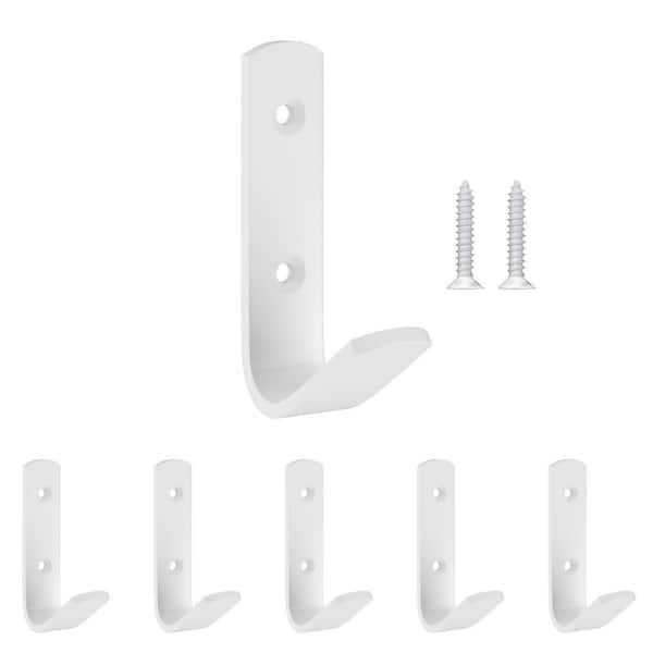 3-3/16 in. (81 mm) White Utility Wall Mount Hook (6-Pack)