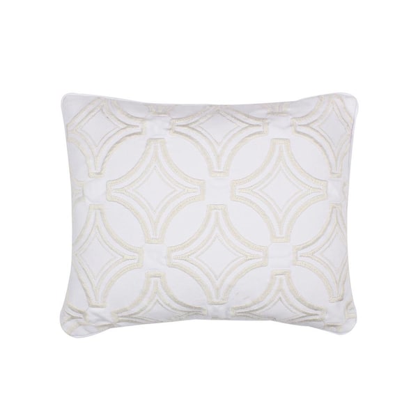 LEVTEX HOME Novara White, Cream Medallion 18 in. x 18 in. Throw Pillow