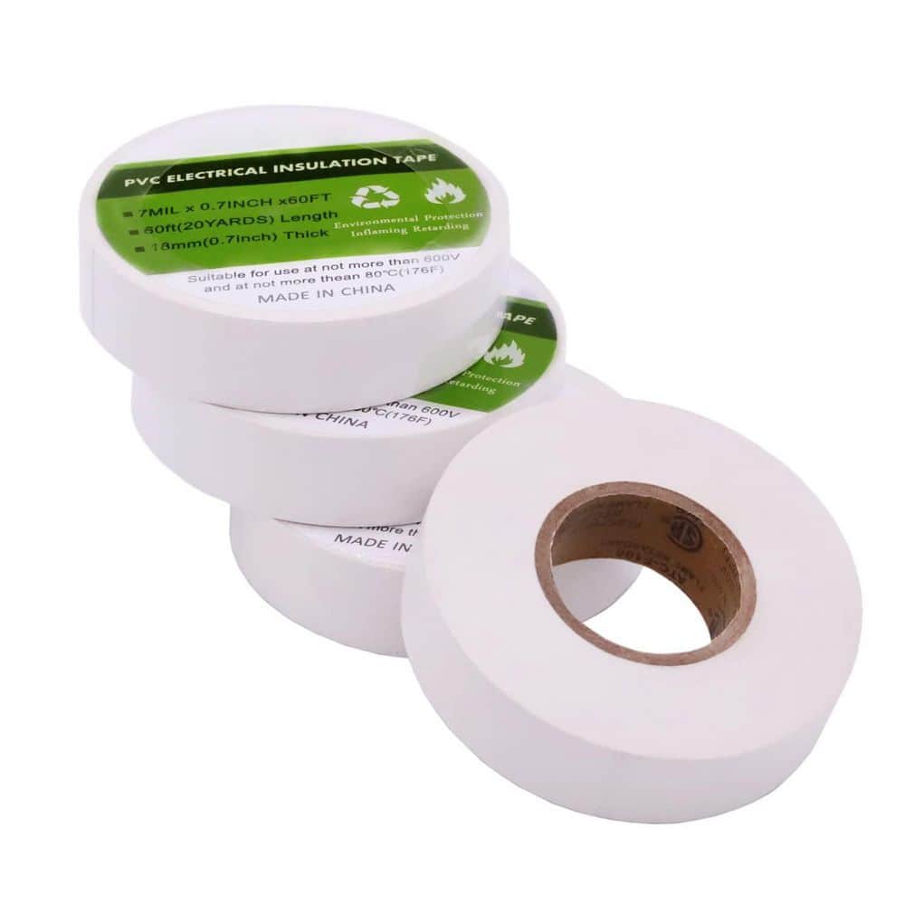0.7 in. x 60 ft. Electrical Tape White 4-Pack Waterproof Flame Retardant High Temperature Resistance price history on PriceWatchPro