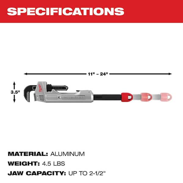 Milwaukee - Aluminum Cheater Pipe Wrench