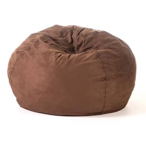 5 ft. Brown Suede Polyester Bean Bag