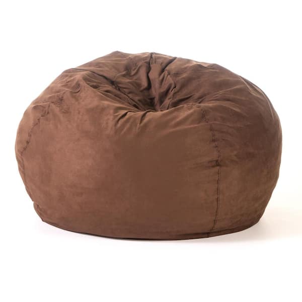 Noble House Bates French Toast Suede Bean Bag Cover 42474 The Home Depot