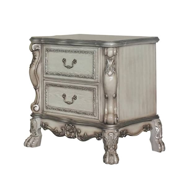 Acme Furniture Dresden 2-Drawer Vintage Bone White Nightstand 31 in. x 32 in. x 20 in.