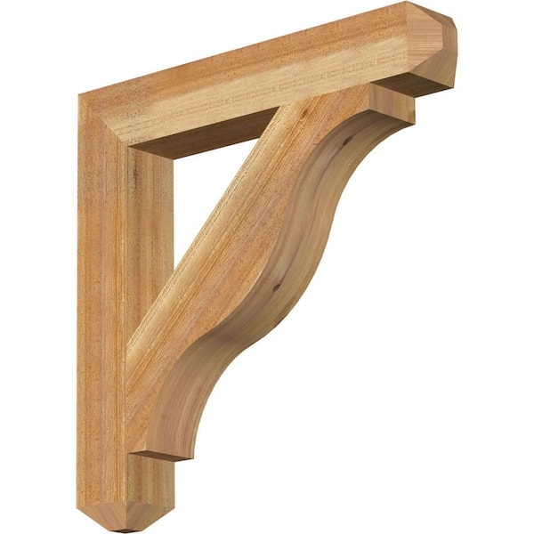 Ekena Millwork 4 in. x 26 in. x 26 in. Western Red Cedar Funston Craftsman Rough Sawn Bracket