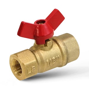 1/8 in. Lead Free Brass FIP and FIP Full Port Ball Valve with Butterfly Handle