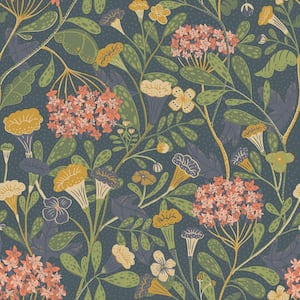 Hybbe Blue Hydrangea Garden Non Woven Paper Wallpaper Sample