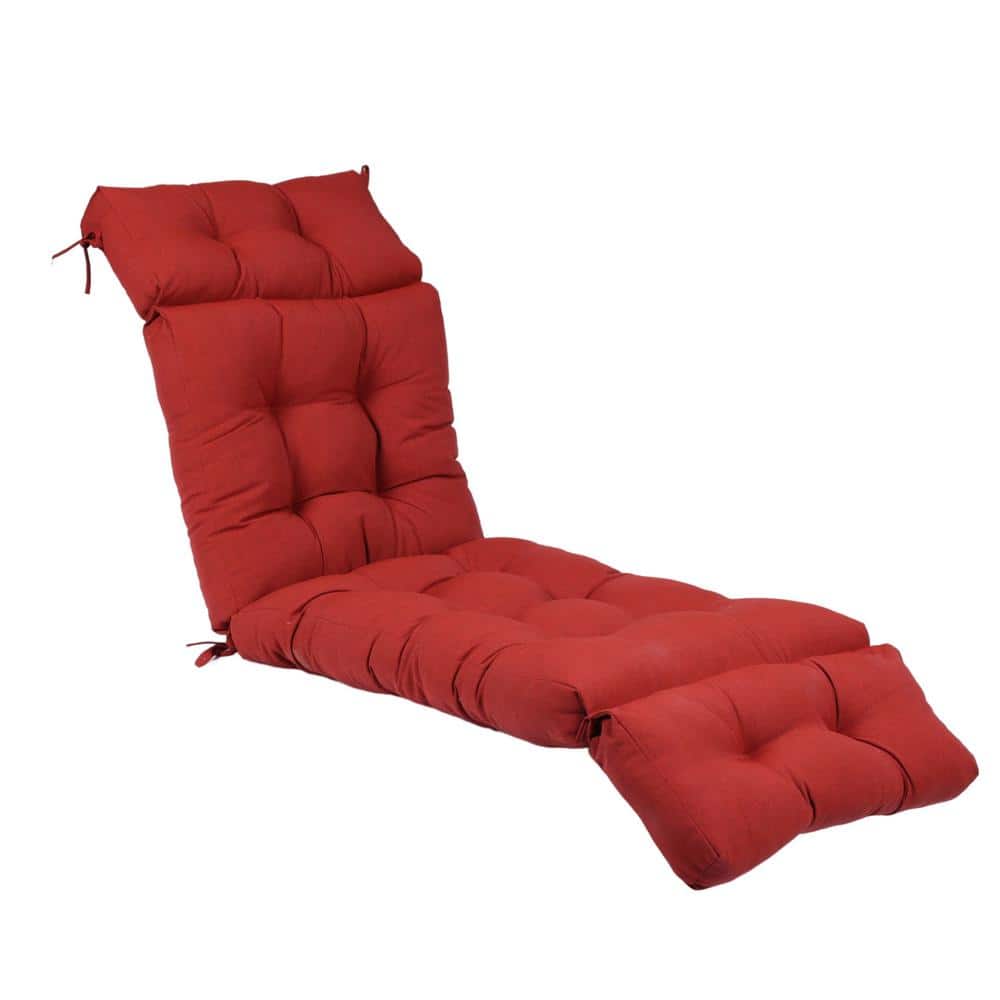 Aoodor 22 in. W x 72.9 in. D Outdoor Chaise Lounge Cushion in Red 800