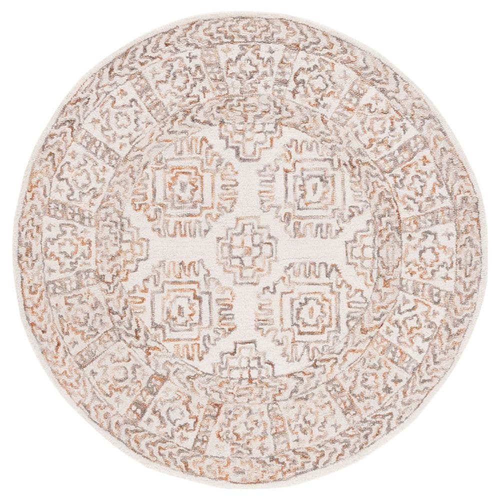 Aspen 5 ft. x 5 ft. Ivory/Sage Geometric Medallion Round Area Rug price history on PriceWatchPro