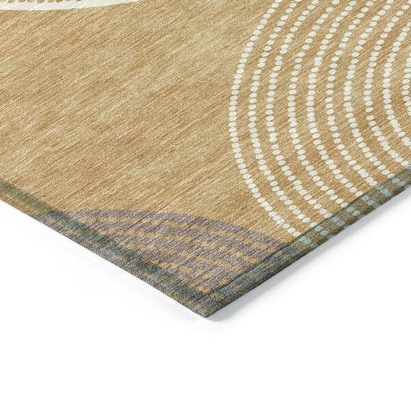 Chantille Machine Washable Indoor/Outdoor Abstract ACN2281 Gold 1 ft. 8 in. x 2 ft. 6 in. Accent Rug