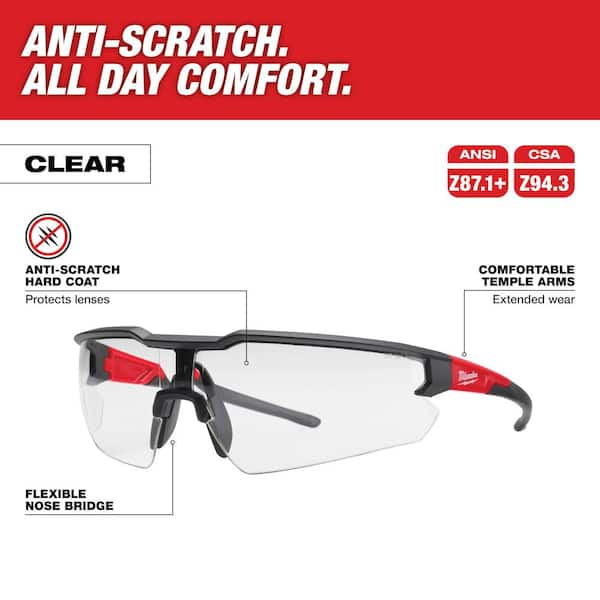 Clear Safety Glasses Anti-Scratch Lenses