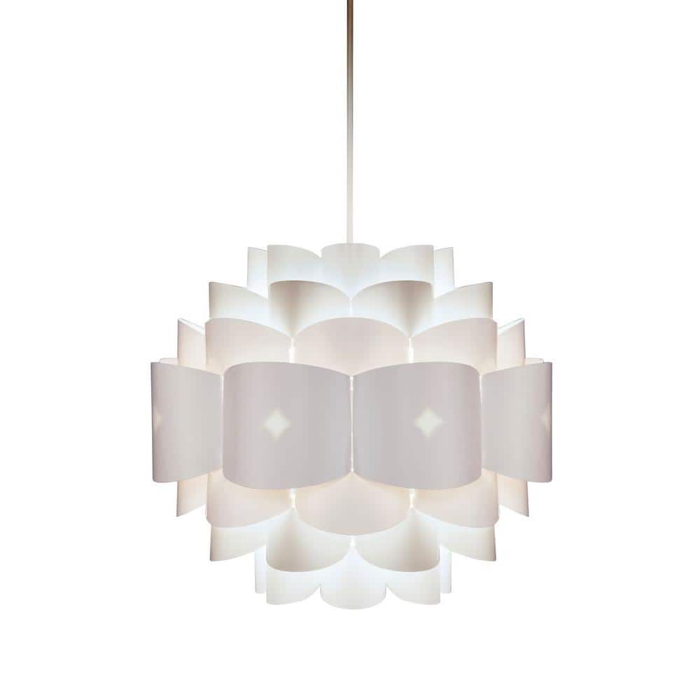 Diamond 1-Light White Pendant