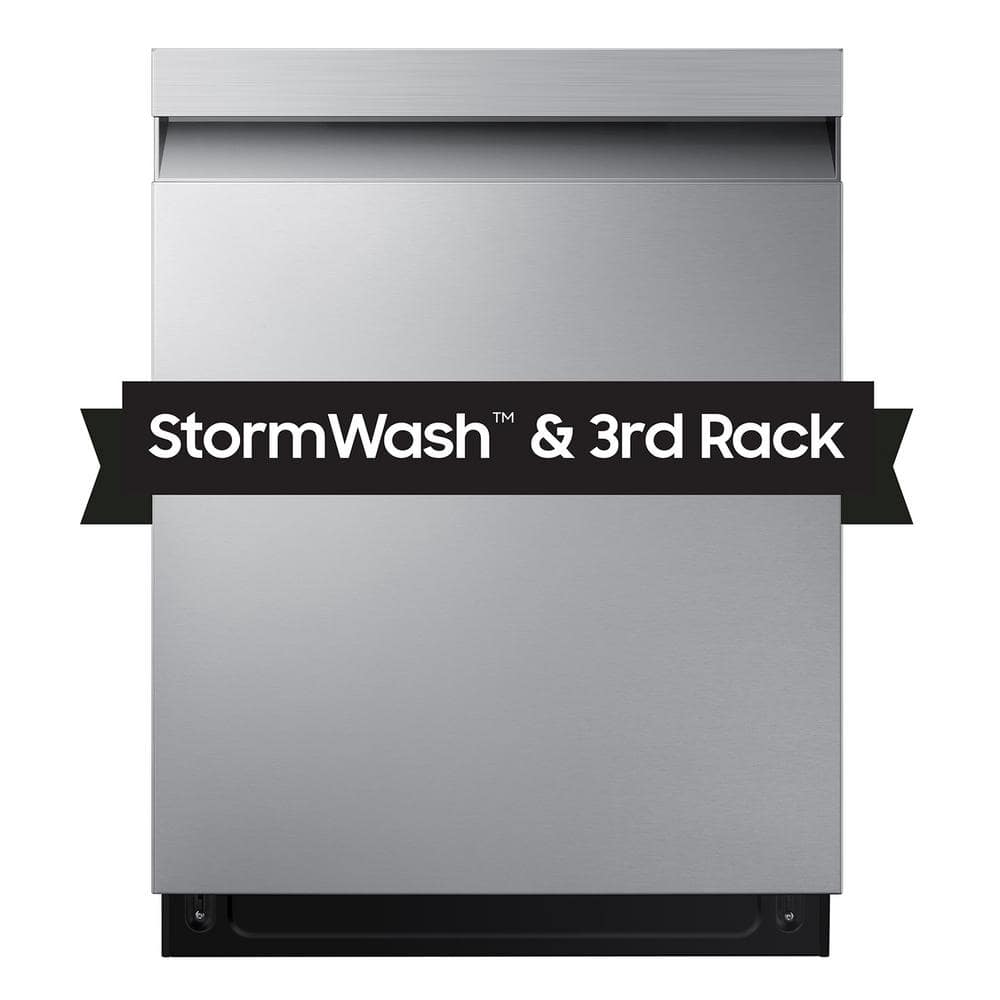Samsung Smart 46 dBA Dishwasher with StormWash in Stainless Steel, Silver