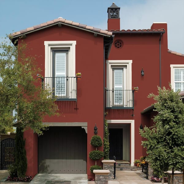 BEHR - 5 gal. #PPU2-17 Morocco Red Flat Interior/Exterior Masonry, Stucco and Brick Paint
