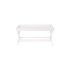 Rectangular White Wood Tray Top Coffee Table