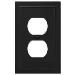 Bethany Black 1-Gang Duplex Outlet Metal Wall Plate (4-Pack)