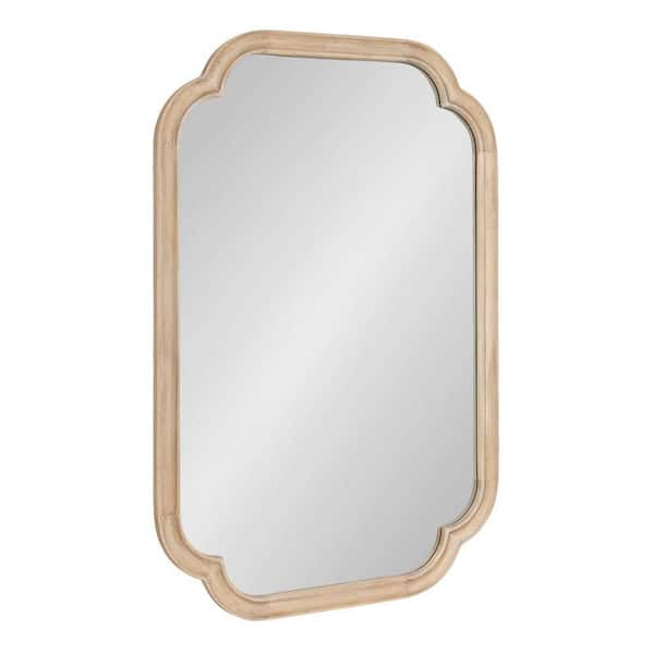 Glenby Natural 24 in. W x 36 in. H Traditional Scalloped Wood Wall Mirror