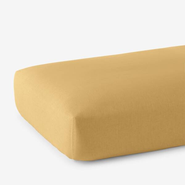 The Company Store Legends Hotel Relaxed Marigold Solid Linen King Fitted Sheet