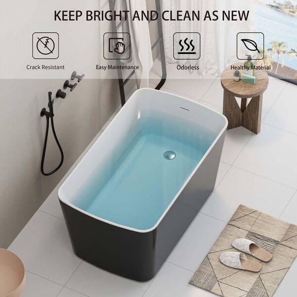 XUJMK 49 in. L x 28 in. W Acrylic Freestanding Sit-In Japanese