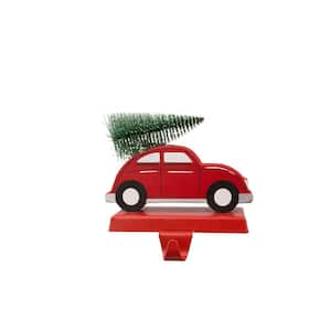 5.31 in. H Wooden/Metal Red Car Stocking Holder