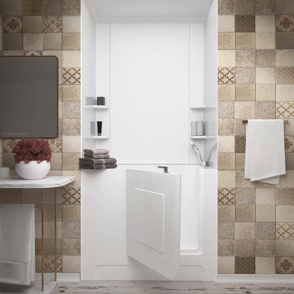 Telluride 47.25'' x 27'' White Acrylic Walk-In Air Bathtub