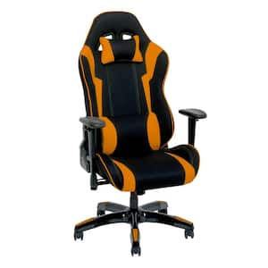 Black and Orange High Back Ergonomic Office Gaming Chair with Height Adjustable Arms
