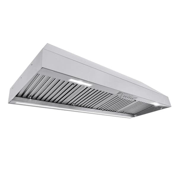 Akicon 54 in. 1200 CFM Ducted Stainless Steel Range Hood Insert with 4-Speed, 3 CCT LED Light and Heat Sensor Auto Speed