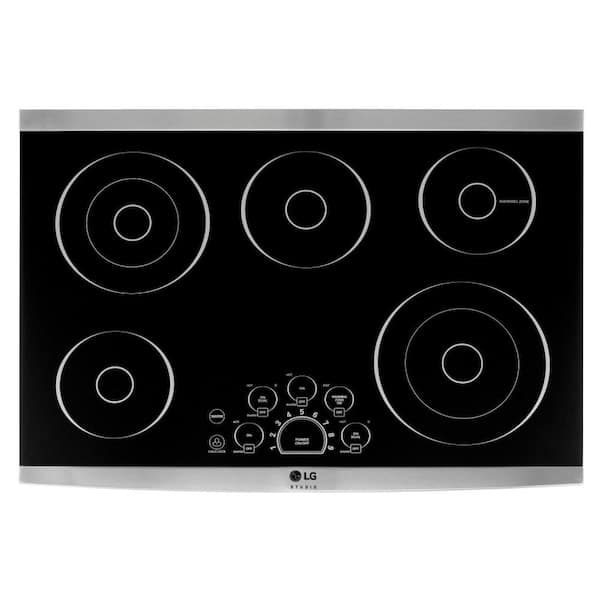 LG STUDIO 30 in. Radiant Electric Cooktop in Stainless Steel with 5 Elements and SmoothTouch Controls
