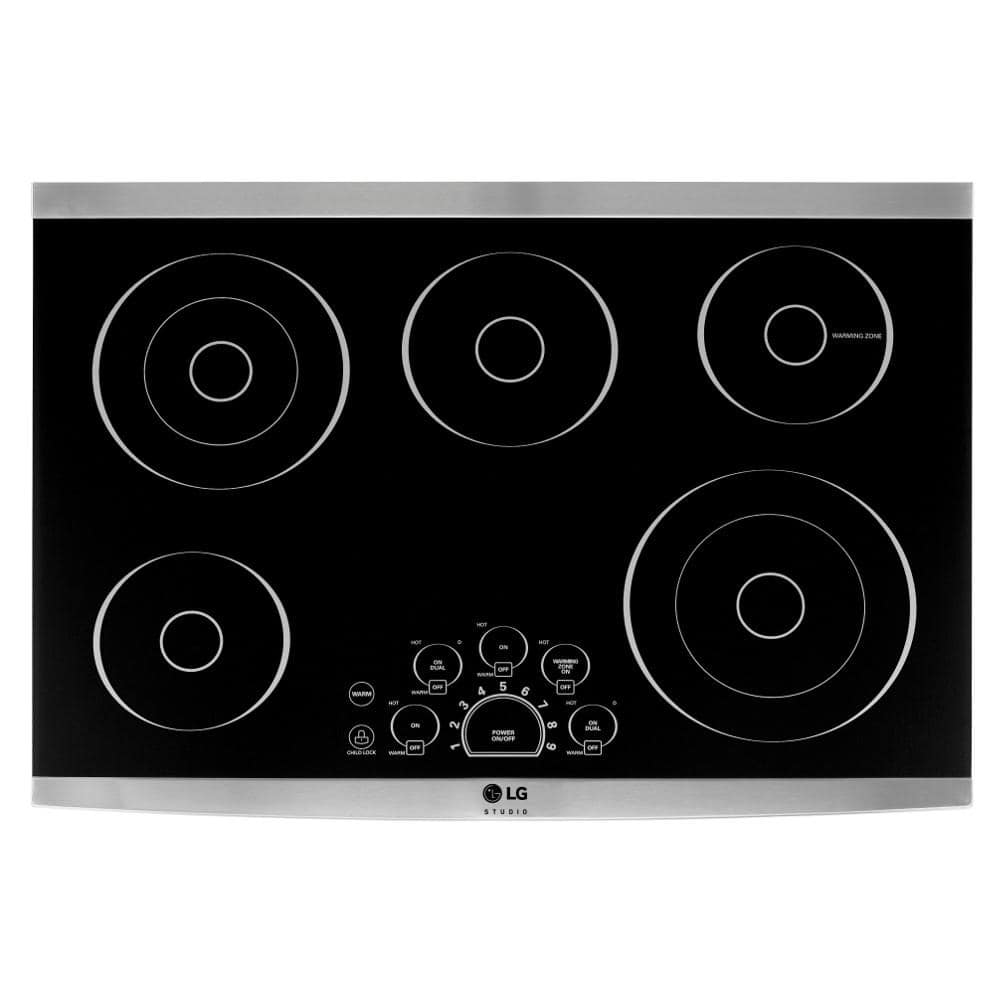 LG STUDIO 30 in. Radiant Electric Cooktop in Stainless Steel with Dual Elements and SmoothTouch Controls, Silver