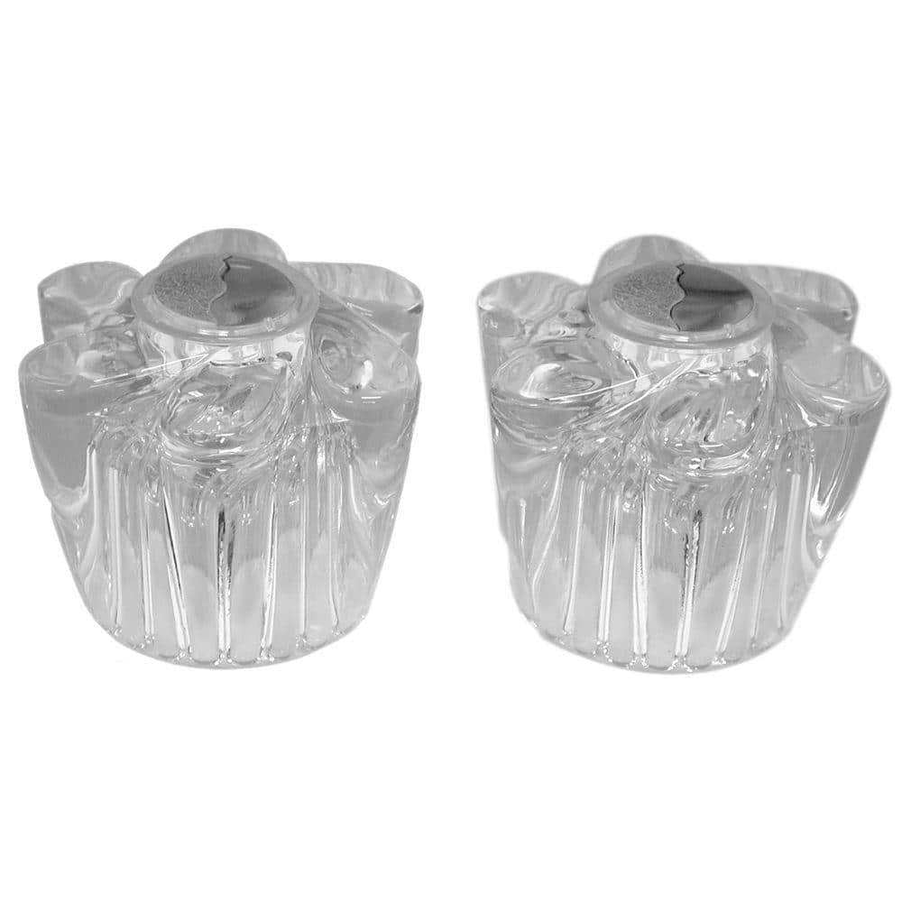 Clear Polished Acrylic Faucet Knob Set, 8.5"L x 4"W