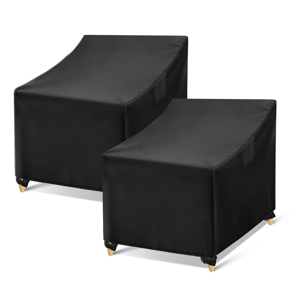 2 Pack 30 x 37 x 31 in. Black Outdoor Chair Covers Waterproof Heavy Duty Wicker Garden Sofa Chair Cover price history on PriceWatchPro