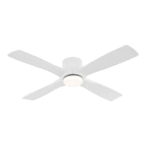 54 in. LED Indoor White Ceiling Fan with Remote
