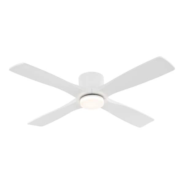 WINGBO 54 in. LED Indoor White Ceiling Fan with Remote