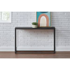 Donnelly Black Console Table with Black Wood Top (48 in. W)
