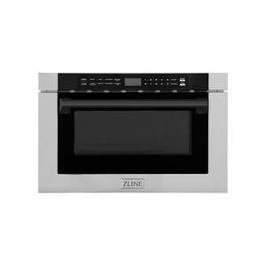24'' Autograph Edition 1.2 cu.ft. in Stainless Steel Built-in Microwave Drawer and Matte Black Traditional Handle