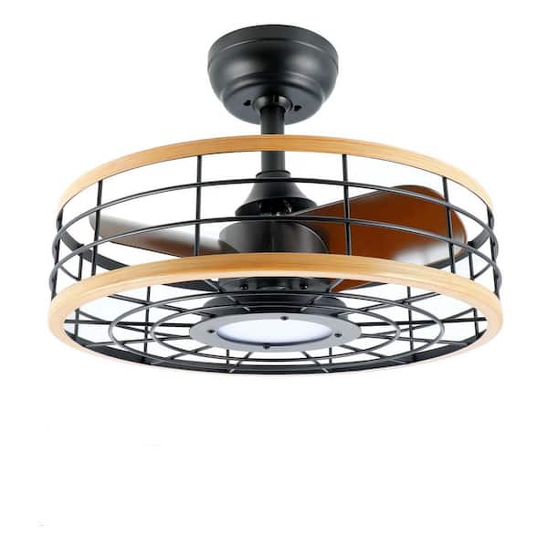 Tidoin 18 in. LED Indoor Brown Smart Ceiling Fan with Remote
