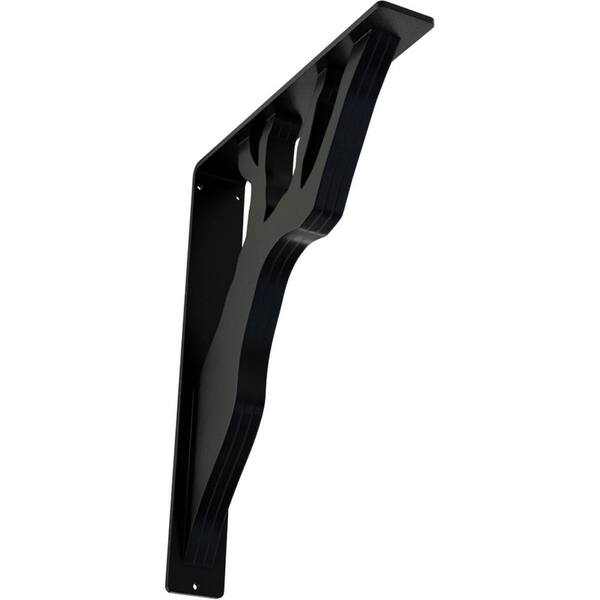Ekena Millwork 2 in. x 15 in. x 12 in. Wrought Iron Triple Center Brace Damon Bracket