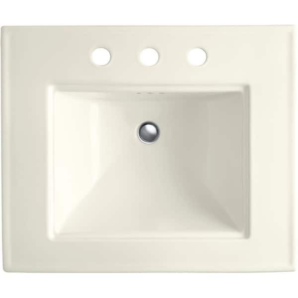 KOHLER Memoirs Stately 24.5 in. Widespread Console Sink Basin in Biscuit