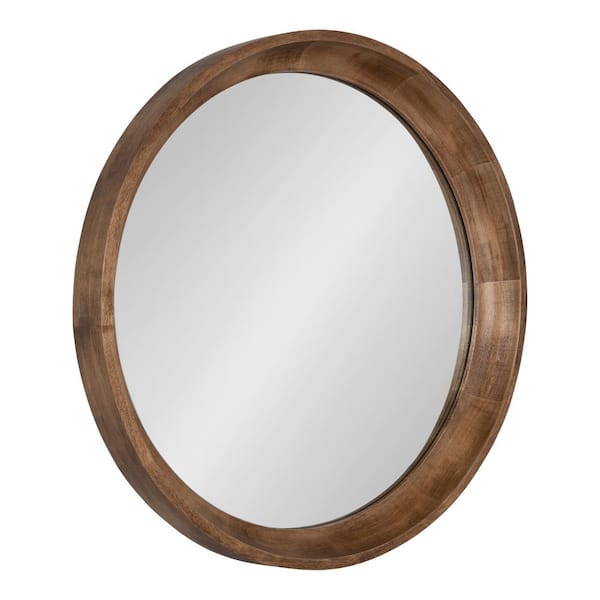 Kate and Laurel Medium Round Natural Classic Mirror (22 in. H x 22 in. W)