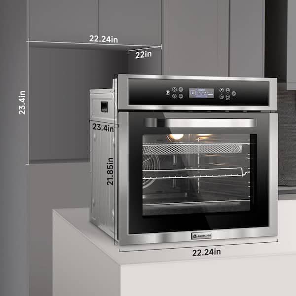 2.5 cu. ft. Single Wall Oven 10 Heating Modes 2800-Watt Convection Oven in Stainless Steel Air Fry Oven Timer Child Lock