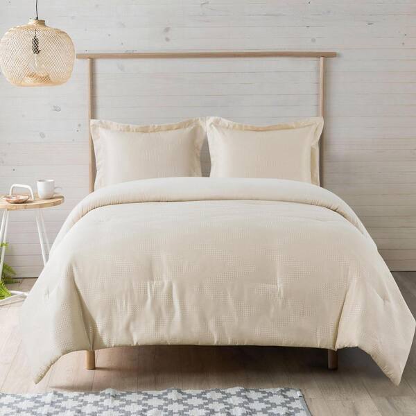 New Sega Home Waffle Chevron 3 Piece Natural Polyester Twin Xl Comforter Set Ns524na11 The Depot New Sega Home Waffle Chevron 3 Piece, Chevron Bedding Twin Xl