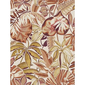 Amber Feuilles Vinyl Peel and Stick Removable Wallpaper