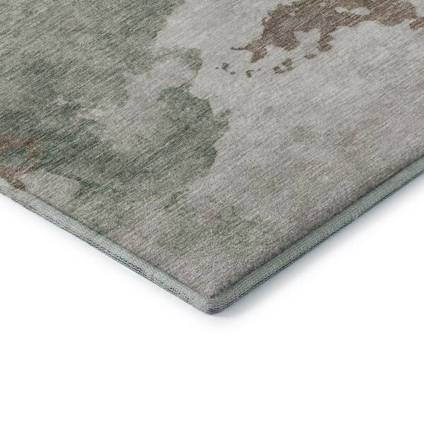 Mayfield Premium Machine Washable Abstract AMF2108 Aloe 9 ft. x 12 ft. Area Rug
