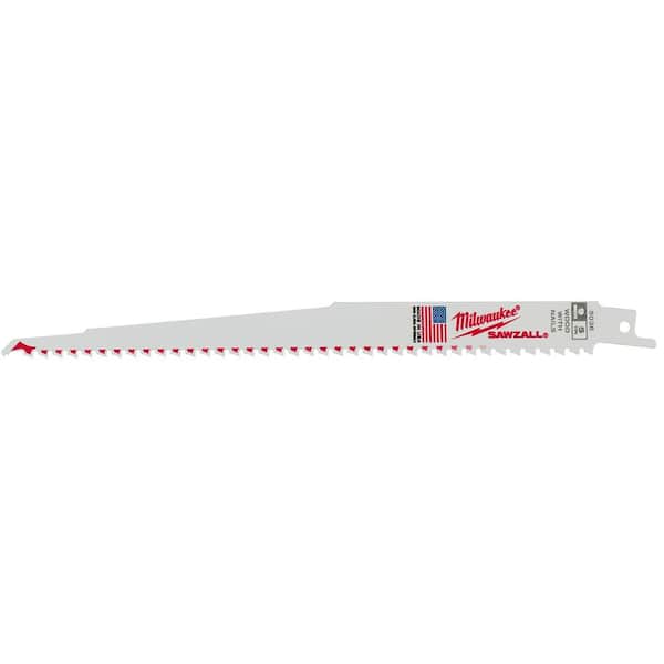 1x Milwaukee 48-00-5036 9"l X 5 TPI Sawzall Blade Wood With Nails for sale online 