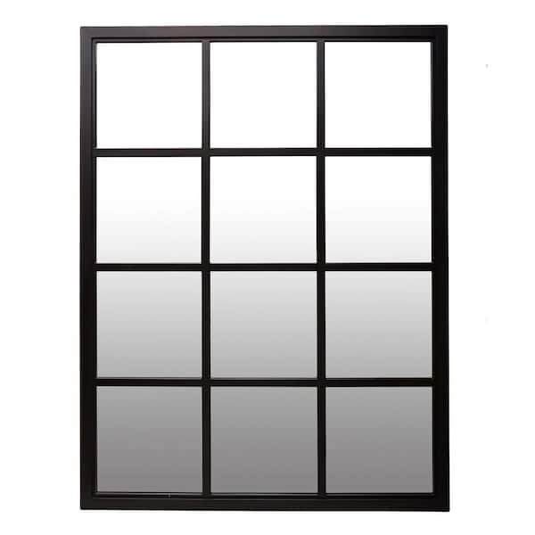 Cubilan 23 in. W x 30 in. H Rectangle Framed Classic Black Windowpane Mirror