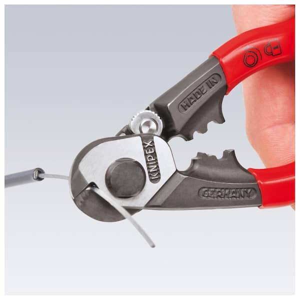 KNIPEX Heavy Duty Forged Steel 7-1/2 in. Wire Rope Cutters with 64