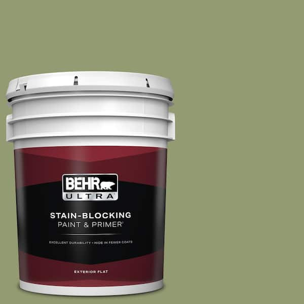 BEHR ULTRA 5 gal. #PPU11-04 Alamosa Green Flat Exterior Paint & Primer